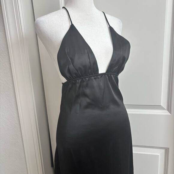 NWT Bella Barnett Women’s Black Slip Dress L Formal Wedding Guest Black Tie Sexy - Picture 3 of 12